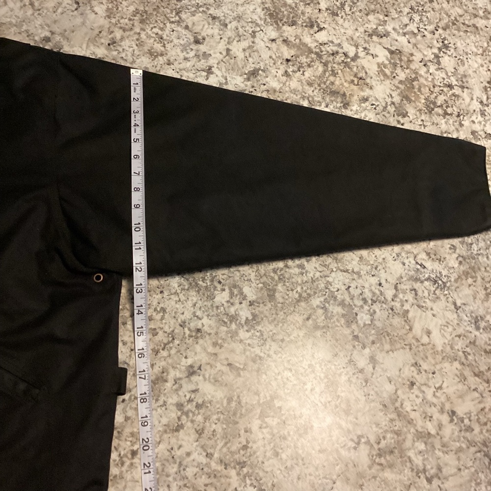 Men's Black Outback work Jacket with Brown Collar - Picture 6 of 11